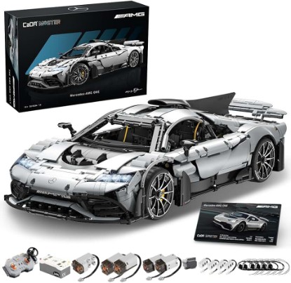 Picture of CaDA C61503W Mercedes-AMG ONE Builidng Block Set, 1:8 Mercedes AMG Speed Champion Brick Model with Ejection Start Gameplay, Super Car Collection Toy Sets for Adults (3295PCS)