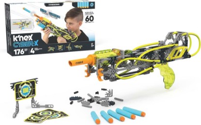 Picture of K'NEX Cyber-X C5 Neostrike - Blasts up to 60 ft - 176 Pieces, 4 Builds, Targets, 5 Darts - Great Gift Kids 8+