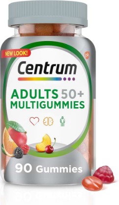 Picture of Centrum MultiGummies Gummy Multivitamin for Adults 50 Plus, Multivitamin/Multimineral Supplement with Calcium, Zinc and Vitamins B and D, Assorted Fruit Flavor - 90 Count
