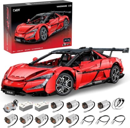 Picture of CaDA Master Yangwang U9 Super Car Brick Set, C64011W 1:8 Sports Car Building Block Kit with U-Turn Function, Dancing Building Block Model for Adults Collectors (3671PCS)