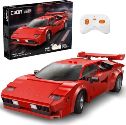 Picture of CaDA C51085W Red Shadow Sports Car Building Block Model, 1:20 Scale, 328 Precision Assembled Pieces, Programmable Original High-Performance Supercar Collectible Model