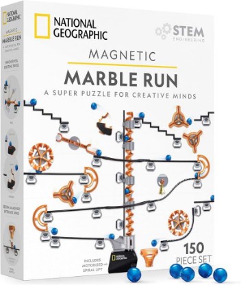Picture of National Geographic Magnetic Marble Run 150-Piece Building Set for Kids | Magnetic Track, Trick Pieces, Marbles, Marble Maze, Engineering Toy, Creative Construction, STEM Project for Kids and Adults