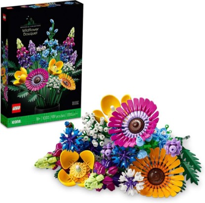 Picture of LEGO Botanicals Artificial Wildflower Bouquet - Fake Indoor Flowers Building Set for Home, Kitchen, Desk Decoration, Adults Ages 18+ - Gift for Birthdays - 10313