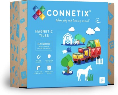 Picture of CONNETIX Magnetic Tiles Rainbow Motion Pack, 24 Pieces