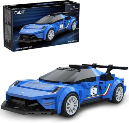 Picture of CaDA C55031W Maserati GT2 Racing Car Building Block Model, 1:24 Scale, 240 Pieces, Adult Collectible Building Block Toy, Blue Track Edition