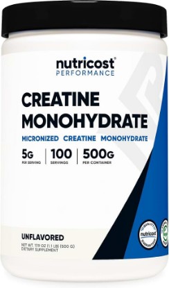 Picture of Nutricost Creatine Monohydrate Micronized Powder 500G, 100 Servings | 5000mg Per Serving (5g), 17.9 Oz