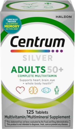 Picture of Centrum Silver Multivitamin for Adults 50 and Over, 125 Tablets | Contains Vitamin D3, B Vitamins, Clinically Proven to Support Memory as You Age, GLP-1 Support