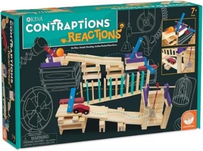 Picture of MindWare KEVA Contraptions Reactions Planks Building Toy - 178 KEVA Building Planks (191 Piece Set) - Free-Form Wood Building Set for Kids to Create Their Own Ball Maze – Ages 7 & Up