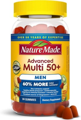 Picture of Nature Made Advanced Multivitamin Gummies 50+ for Men, 84 Multi Vitamins | Mens Multivitamins Gummies with Magnesium Citrate, Vitamin D3, Zinc, All 8 B Vitamins, 28 Day Supply