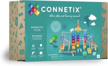 Picture of CONNETIX Magnetic Tiles Rainbow Ball Run Pack, 92 Pieces