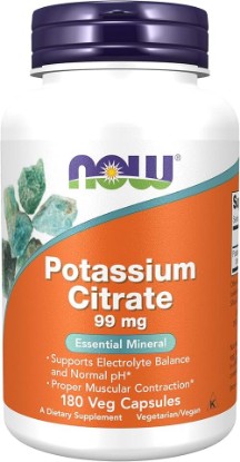 Picture of NOW Potassium Citrate 99 mg,180 Capsules