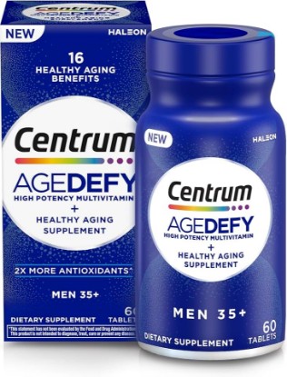 Picture of Centrum Age Defy for Men 35 and Over, 60 Tablets​ | High-Potency Multivitamin and Healthy Aging Supplement, Multivitamin with Resveratrol, and Niacin for NAD+ Level Support