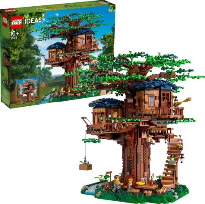 Picture of LEGO 21318 Ideas Tree House, Model Construction Set for 16 Plus Year Olds with 3 Cabins, Interchangeable Leaves, Minifigures and a Bird Figure