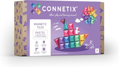 Picture of CONNETIX Magnetic Tiles Pastel Starter Pack, 64 Pieces