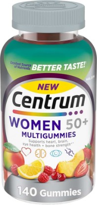 Picture of Centrum MultiGummies for Women 50 and Over, 140 Count | Contains Vitamin D3, B Vitamins, Calcium, and Antioxidants, Non-GMO Ingredients, Supports Memory and Cognition, GLP-1 Support