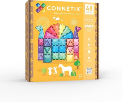 Picture of CONNETIX Magnetic Tiles Glitter Castle Pack, 48 Pieces