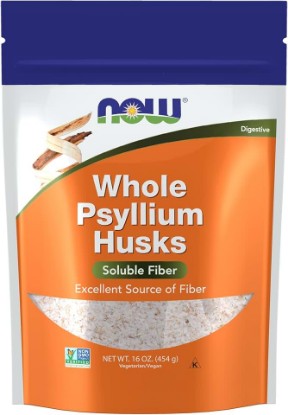 Picture of NOW Foods Supplements, Whole Psyllium Husks, Non-GMO Project Verified, Soluble Fiber, 16-Ounce