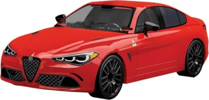 Picture of COBI Alfa Romeo Giulia Quadrifoglio Vehicle, Red Building Set, 90 Pieces