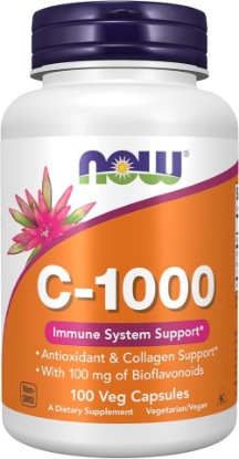 Picture of NOW Foods Supplements, Vitamin C-1,000 with 100 mg of Bioflavonoids, Antioxidant protection*, 100 Veg Capsules