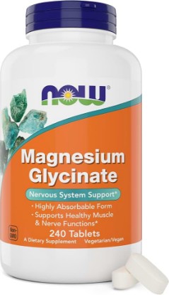 Picture of NOW Foods Magnesium Glycinate, 240 Tablets - Supports Healthy Muscle and Nerve Functions - Non-GMO