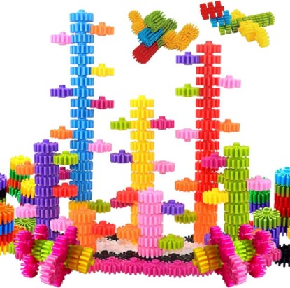 Picture of STEM Building Blocks Toys for Kids – Educational and Safe Gear Interlocking Construction Playset – Develop Creativity Preschool Brain Teaser Toys Gift for 3 4 5 Years Old Kids Boys Girls