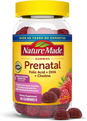 Picture of Nature Made Prenatal Gummies with DHA and Folic Acid, 60 Gummies | Prenatal Vitamins for Women for Daily Nutritional Support, With Folic Acid and 15 Other Nutrients, Gluten Free, 30 Day Supply
