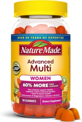 Picture of Nature Made Advanced Womens Gummy Multivitamins, 90 Multi Vitamin Gummies | Multivitamin Gummies for Women with Magnesium Citrate, Calcium, & B Vitamins, Daily Nutritional Support, 30 Day Supply