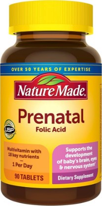 Picture of Nature Made Prenatal Multivitamin with Folic Acid, 90 Tablets | Prenatal Vitamins for Women, Vitamin & Mineral Supplement for Daily Nutritional Support, Gluten Free, 90 Day Supply