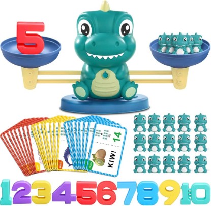 Picture of Kaodezhu Dinosaur Math Balance Toys, Montessori Toys for 3 Years Old Kids | Matching Letter, Learning and Educational Toys for Boys Girls - Birthday Gifts for 4 5 6 7 Year Old