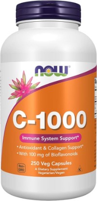 Picture of NOW Foods Supplements, Vitamin C-1,000 with 100 mg of Bioflavonoids, Antioxidant Protection*, 250 Veg Capsules