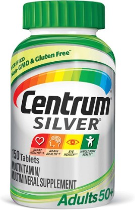 Picture of Centrum Silver Multivitamin for Adults 50 Plus, Multivitamin/Multimineral Supplement with Vitamin D3, B Vitamins, Calcium and Antioxidants, Gluten Free, Non-GMO Ingredients - 150 Count