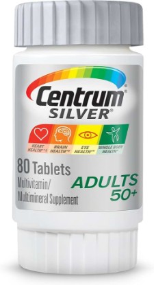 Picture of Centrum Silver Multivitamin for Adults 50 Plus, Multivitamin/Multimineral Supplement, Vitamin D3, B-Vitamins, Gluten Free, Non-GMO Ingredients, Supports Memory and Cognition in Older Adults - 80 Ct