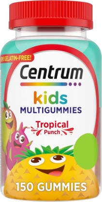 Picture of Centrum Kids Multivitamin Gummies, Tropical Punch Flavor, 150 Tablets | Contains B Vitamins, Vitamin C, Vitamin D, and Vitamin E, Supports Immunity, Energy, Growth and Development GreenCircle Certified: Certified Environmental Facts Label