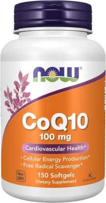 Picture of NOW Foods Supplements, CoQ10 (Coenzyme Q10) 100 mg, Pharmaceutical Grade, Cardiovascular Health*, 150 Softgels