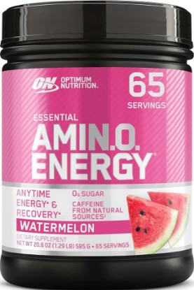 Picture of Optimum Nutrition Amino Energy Powder, Watermelon, 1 LB | Anytime Energy Powder with BCAAs, Amino Acids, Caffeine from Green Tea & Coffee Beans, Keto Friendly, Muscle Recovery Support