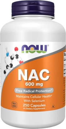 Picture of NOW Supplements, NAC (N-Acetyl Cysteine) 600 mg with Selenium, 250 Veg Capsules