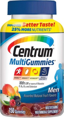 Picture of Centrum MultiGummies Gummy Multivitamin for Men, Multivitamin/Multimineral Supplement with Selenium, Antioxidants and Vitamin D3, Assorted Fruit Flavor - 150 Count