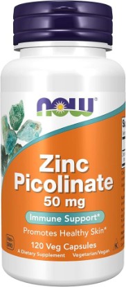 Picture of NOW Foods Supplements, Zinc Picolinate 50 mg, Supports Enzyme Functions*, Immune Support*, 120 Veg Capsules (Packaging may vary)