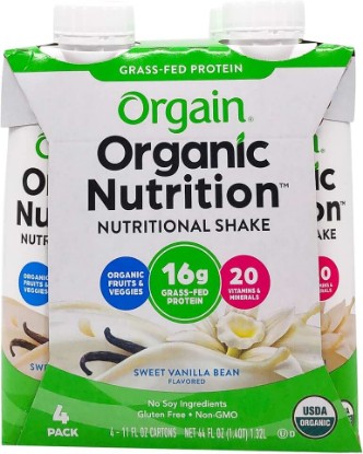 Picture of Orgain Nutri Shake Sweet Vanilla Bean Organic, 11 Fl Oz, 4 Pack USDA Organic