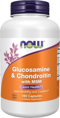 Picture of NOW Foods Supplements, Glucosamine & Chondroitin with MSM, Joint Health, Mobility and Comfort*, 180 Veg Capsules