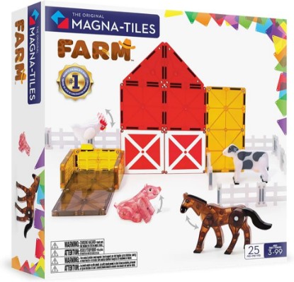Picture of MAGNA-TILES Farm Animals 25-Piece Magnetic Construction Set, The ORIGINAL Magnetic Building Brand
