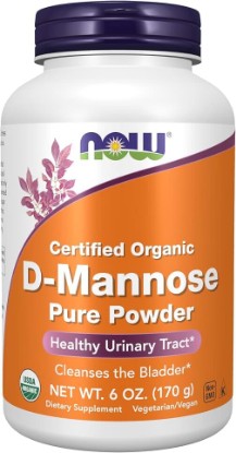 Picture of NOW Foods Supplements, D-Mannose Powder, Non-GMO Project Verified, Healthy Urinary Tract*, 6-Ounce USDA Organic