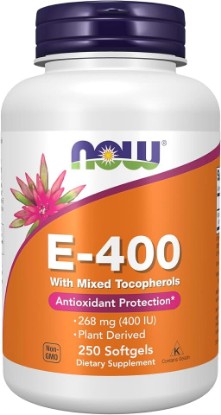 Picture of NOW Foods Supplements, Vitamin E-400 IU Mixed Tocopherols, Antioxidant Protection*, 250 Softgels