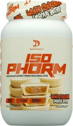 Picture of DRAGON PHARMA Isophorm, Hydrolized Whey Protein Isolate, Fast Absorption Premium Whey Protein, Maximize Recovery, Great Tasting, 25g Per Serving (2 lb, White Chocolate Peanut Butter)