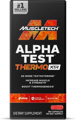 Picture of AlphaTest Thermo XTR | MuscleTech | Thermogenic Testosterone Booster| Muscle & Strength Builder for Men | Workout Supplement | 90 Capsules | 30 Servings