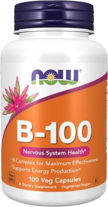 Picture of NOW Foods Supplements, Vitamin B-100, Energy Production*, Nervous System Health*, 100 Veg Capsules