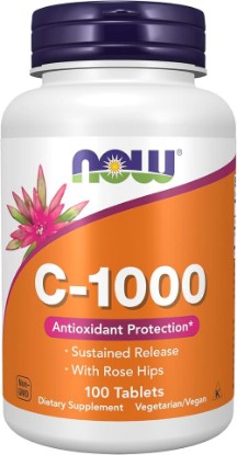Picture of NOW Foods Supplements, Vitamin C-1,000 with Rose Hips, Sustained Release, Antioxidant Protection*, 100 Tablets