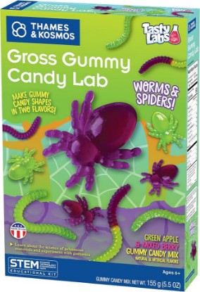 Picture of Thames & Kosmos Gross Gummy Candy Lab Worms & Spiders V2.0, Tasty Labs STEM Experiment Kit, Make Yummy Gummy Candies in Creepy Shapes, Explore Chemistry, Made in USA, Food Ingredients Included