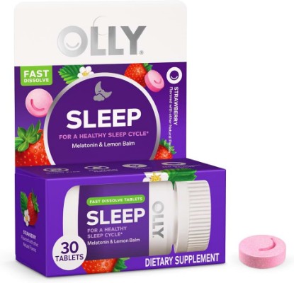 Picture of OLLY Sleep Fast Dissolves, 3mg Melatonin, Lemon Balm- 30 Count
