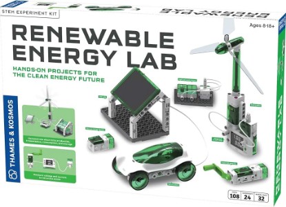 Picture of Thames & Kosmos Renewable Energy Lab STEM Experiment Kit, Hands-on Projects & Curriculum for Home & School Use, NGSS-Aligned, Build Models to Explore Clean Energy Generation & Consumption, Ages 8-18+